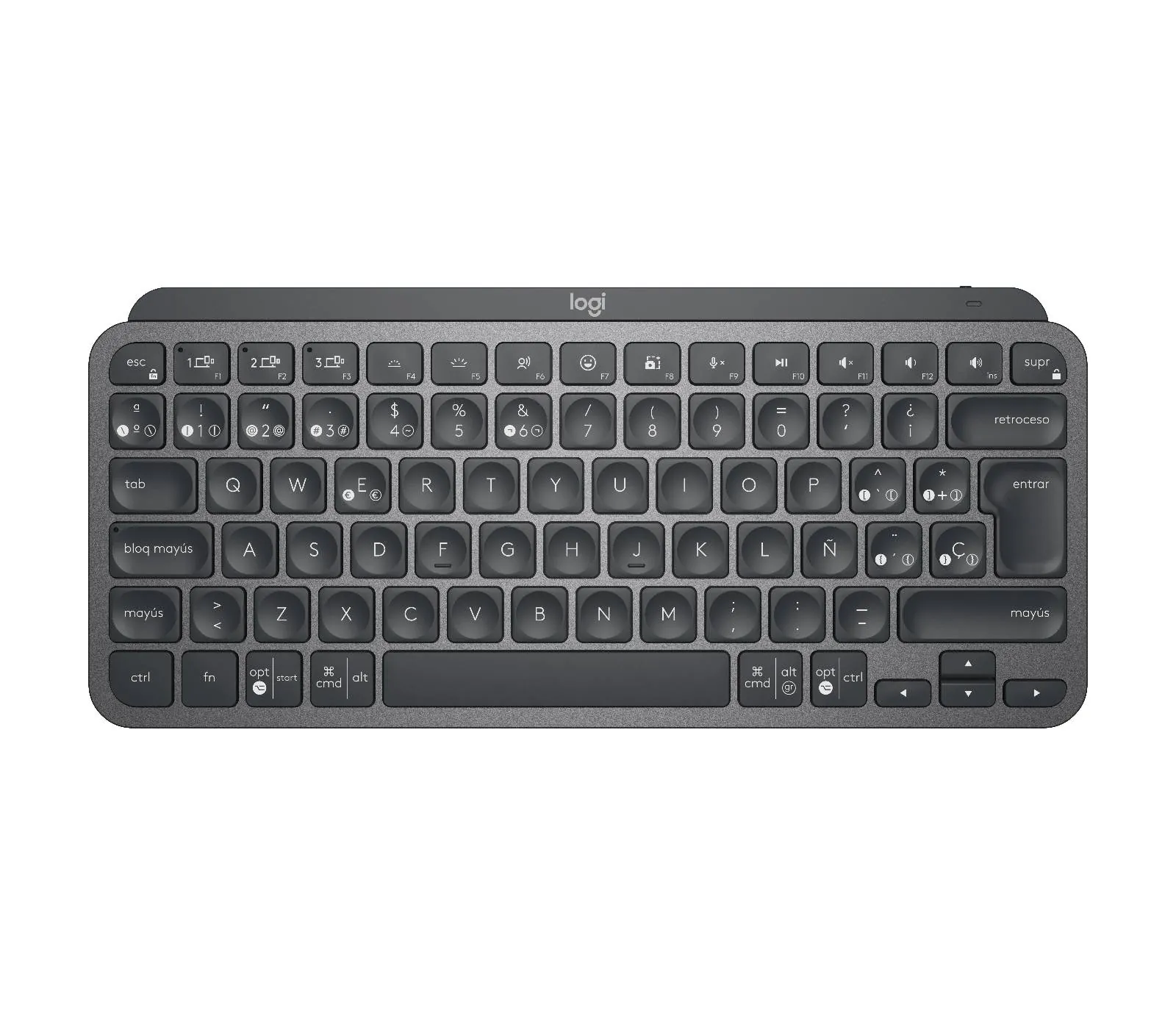 Teclado Inalámbrico Logitech MX Keys Mini Wireless, Carga USB, Bluetooth, Grafito, Español 5