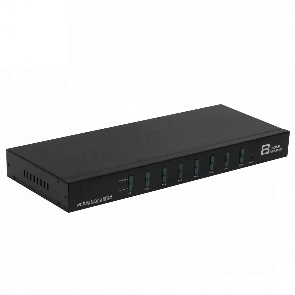 KVM 8-HDMI-USB Rack req-cables 2-USB2.0-AH inc-12V LAN IR-Ctrl 3,5mm 2
