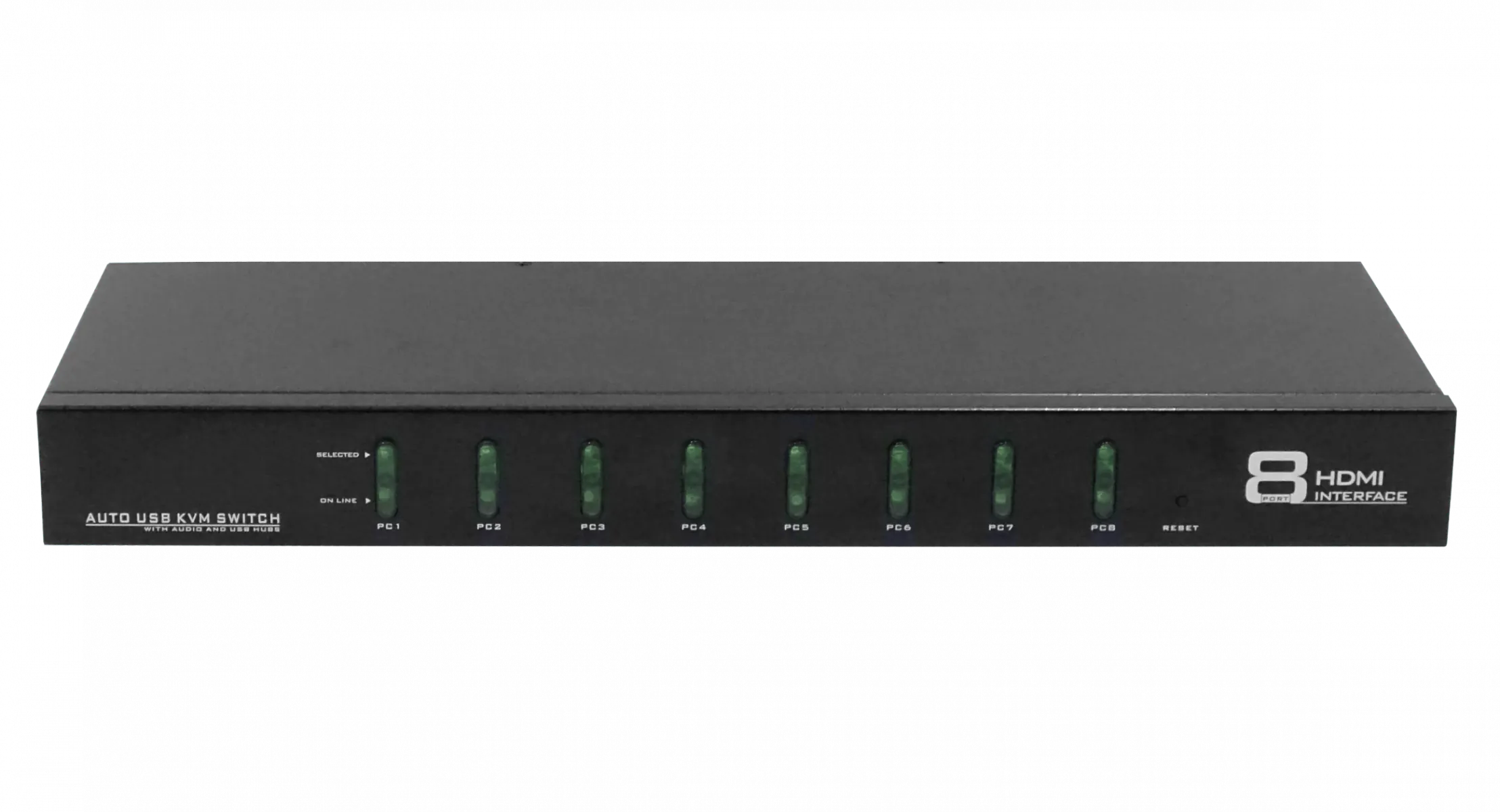 KVM 8-HDMI-USB Rack req-cables 2-USB2.0-AH inc-12V LAN IR-Ctrl 3,5mm 1