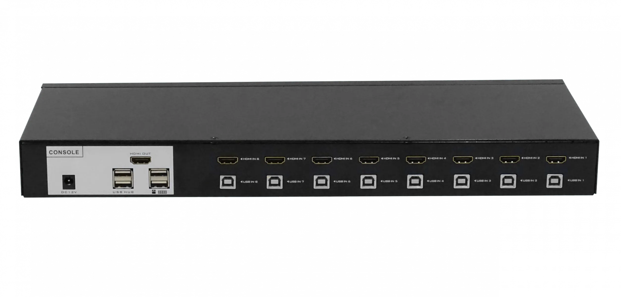KVM 8-HDMI-USB Rack req-cables 2-USB2.0-AH inc-12V LAN IR-Ctrl 3,5mm 3