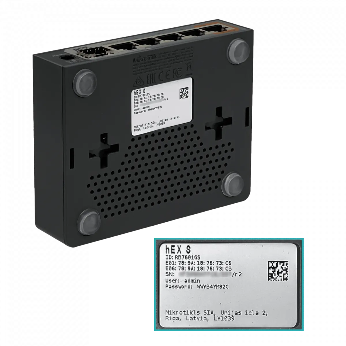 Router MikroTik hEX S - 5 Puertos Gigabit, 1 SFP, PoE, 880MHz, 256MB 6