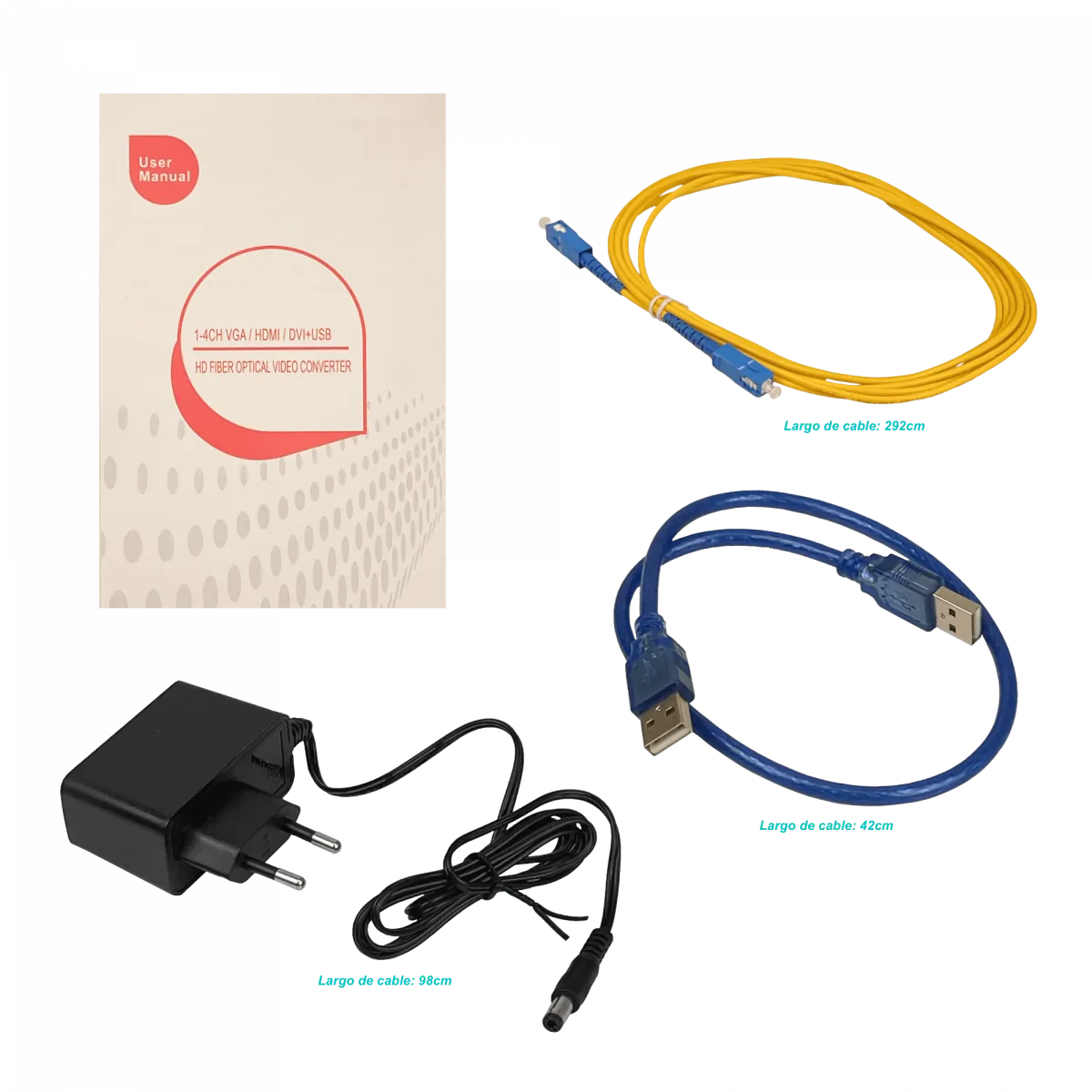 Extensor HDMI de Fibra Óptica 20km 1080p FullHD, 1 Entrada / 2 Salidas, Incluye Adaptador 5VDC 4