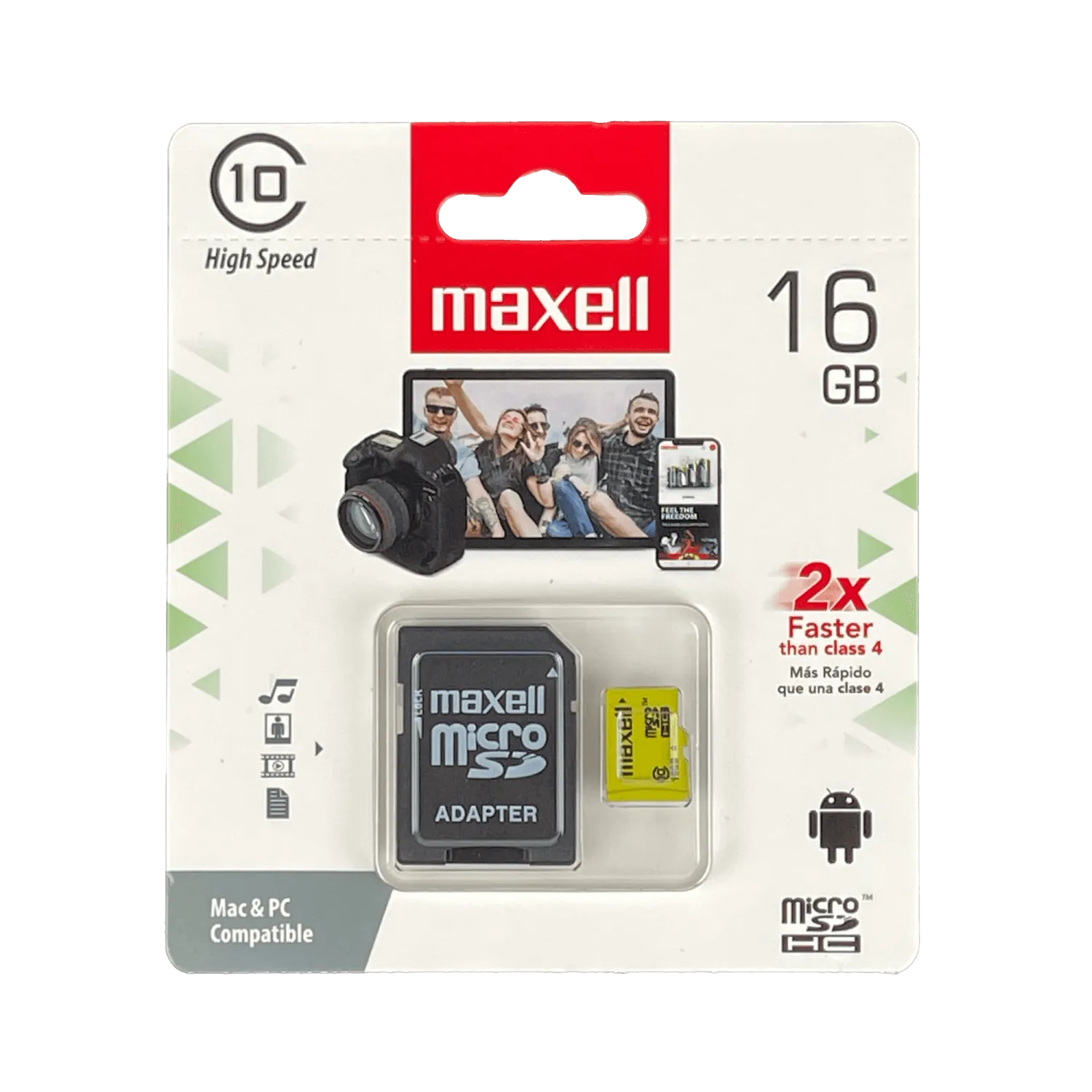Tarjeta de memoria MicroSD-HC 16GB  c/Adaptador-SD Class10 SDCS2 MAXELL 1