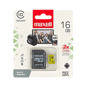 Tarjeta de memoria MicroSD-HC 16GB  c/Adaptador-SD Class10 SDCS2 MAXELL