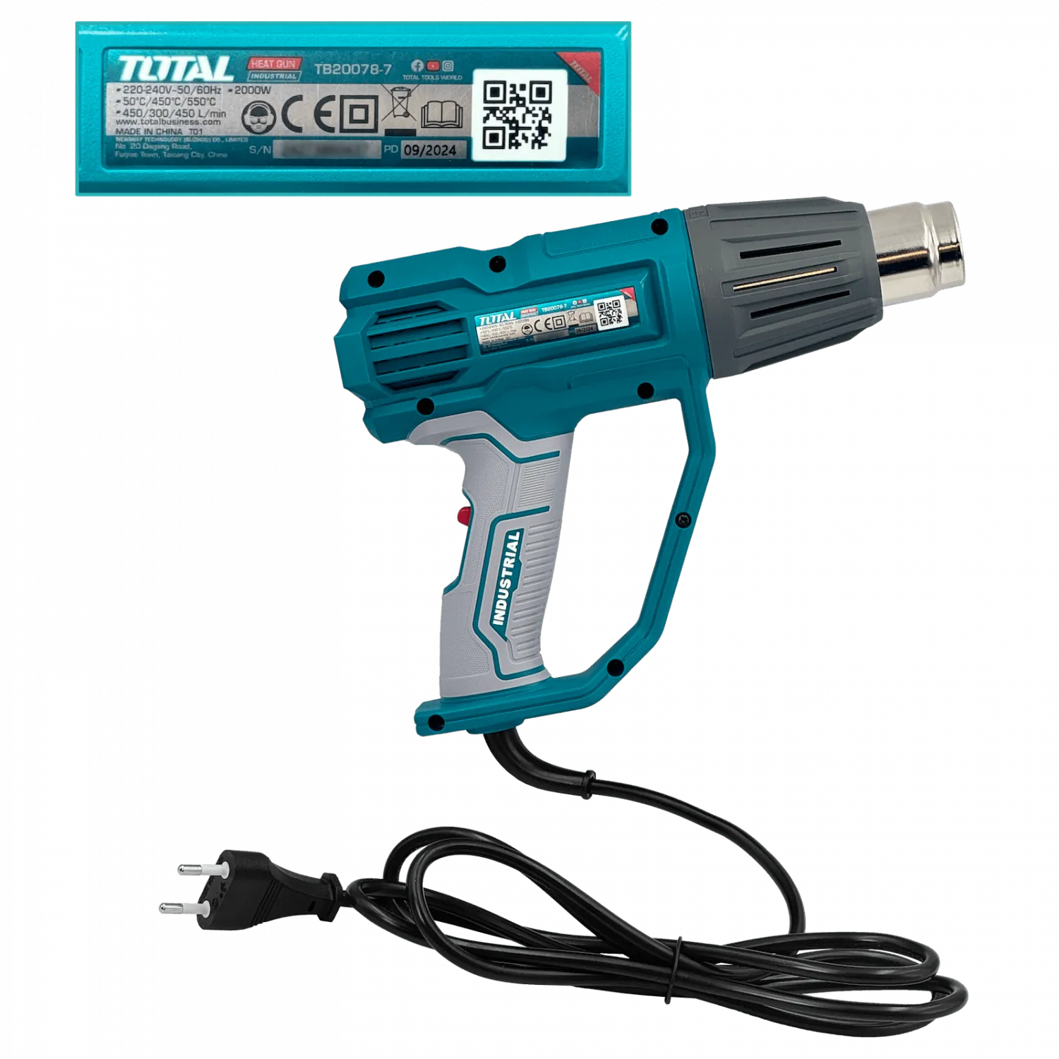 Pistola Calor 2000W 3-Boquilla Aire Caliente Industrial Total 2