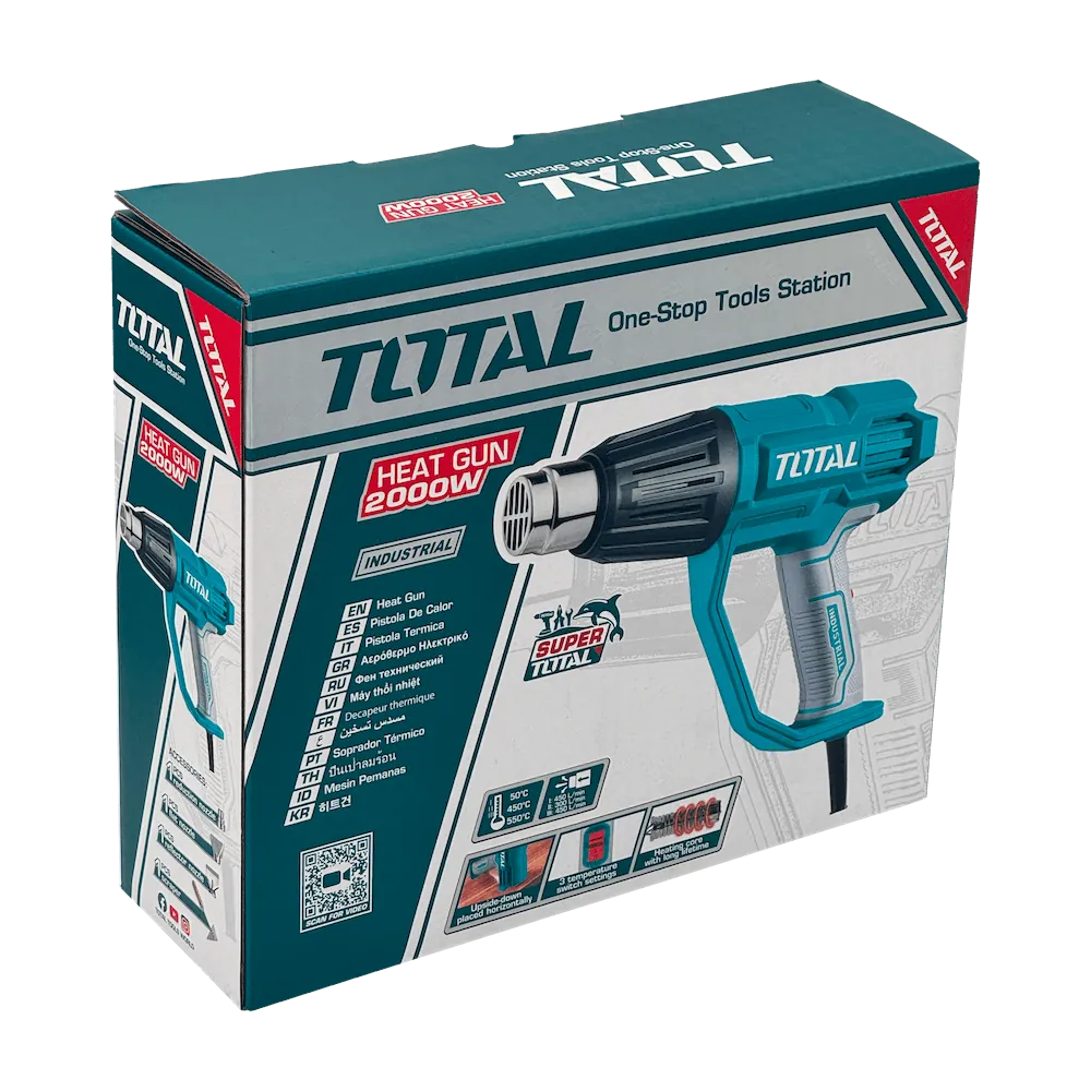 Pistola Calor 2000W 3-Boquilla Aire Caliente Industrial Total 6