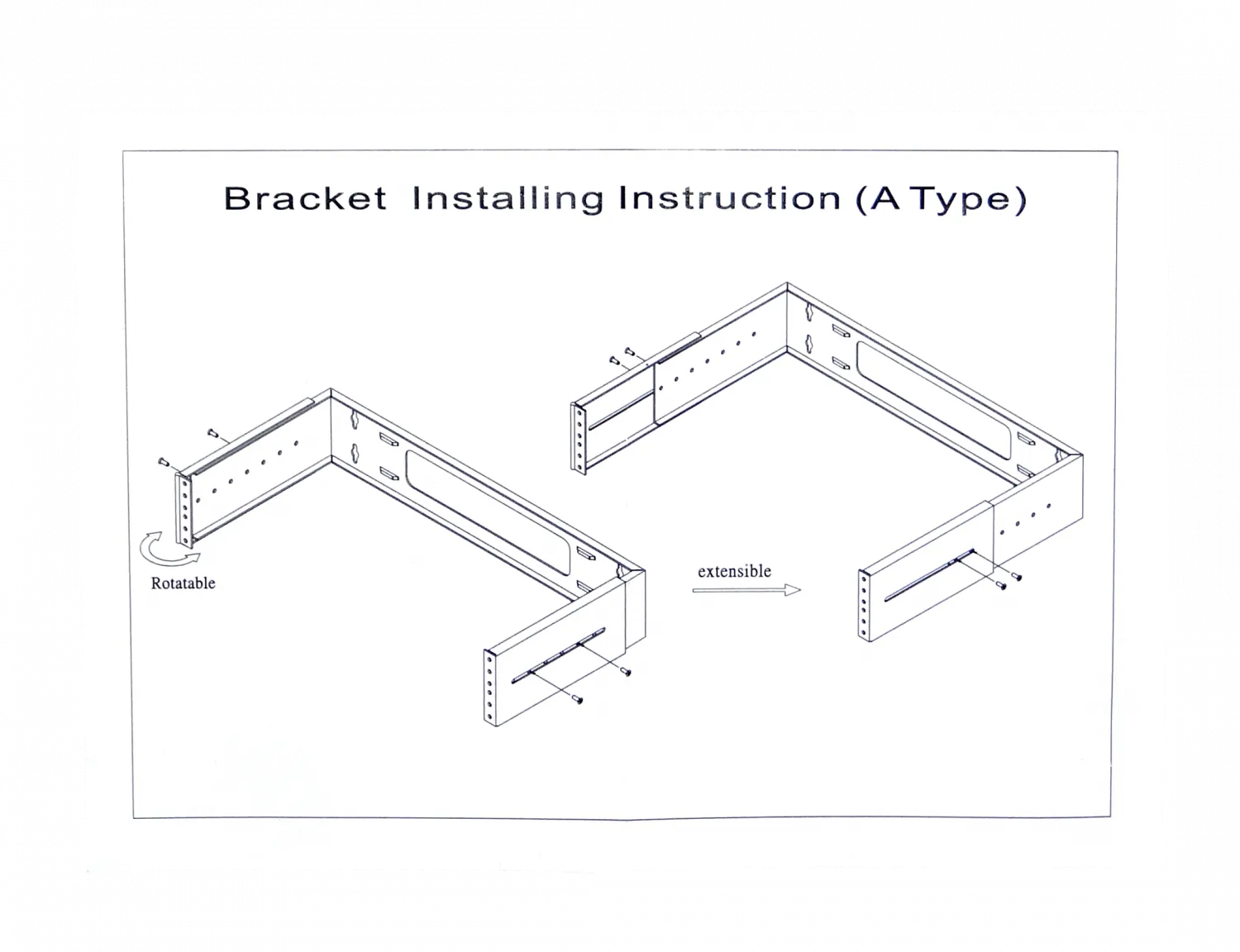 Bracket Mural Abierto 8U Ajustable con Bisagra 4