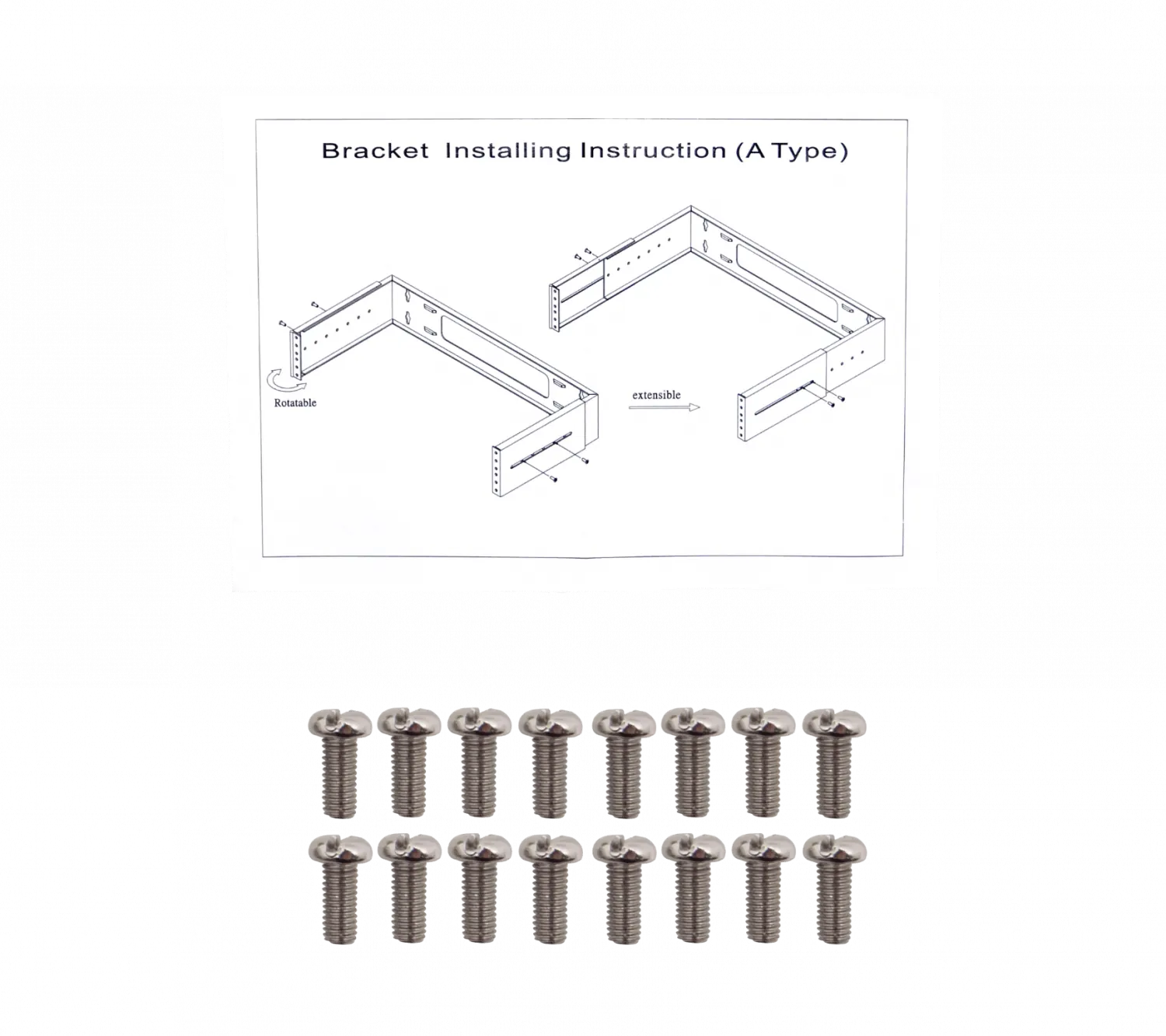 Bracket Mural Abierto 4U Ajustable con Bisagra 4