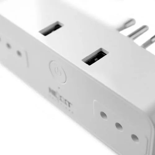 Protector de sobretensión inteligente Wi-Fi 220V -Chile, Dos salidas con USB para carga 4