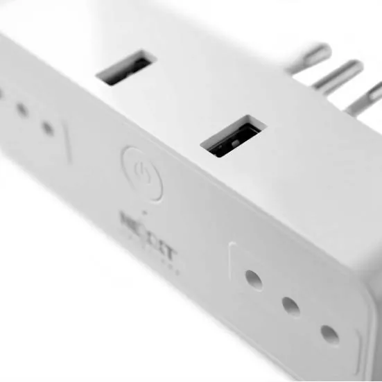 Protector de sobretensión inteligente Wi-Fi 220V -Chile, Dos salidas con USB para carga 8