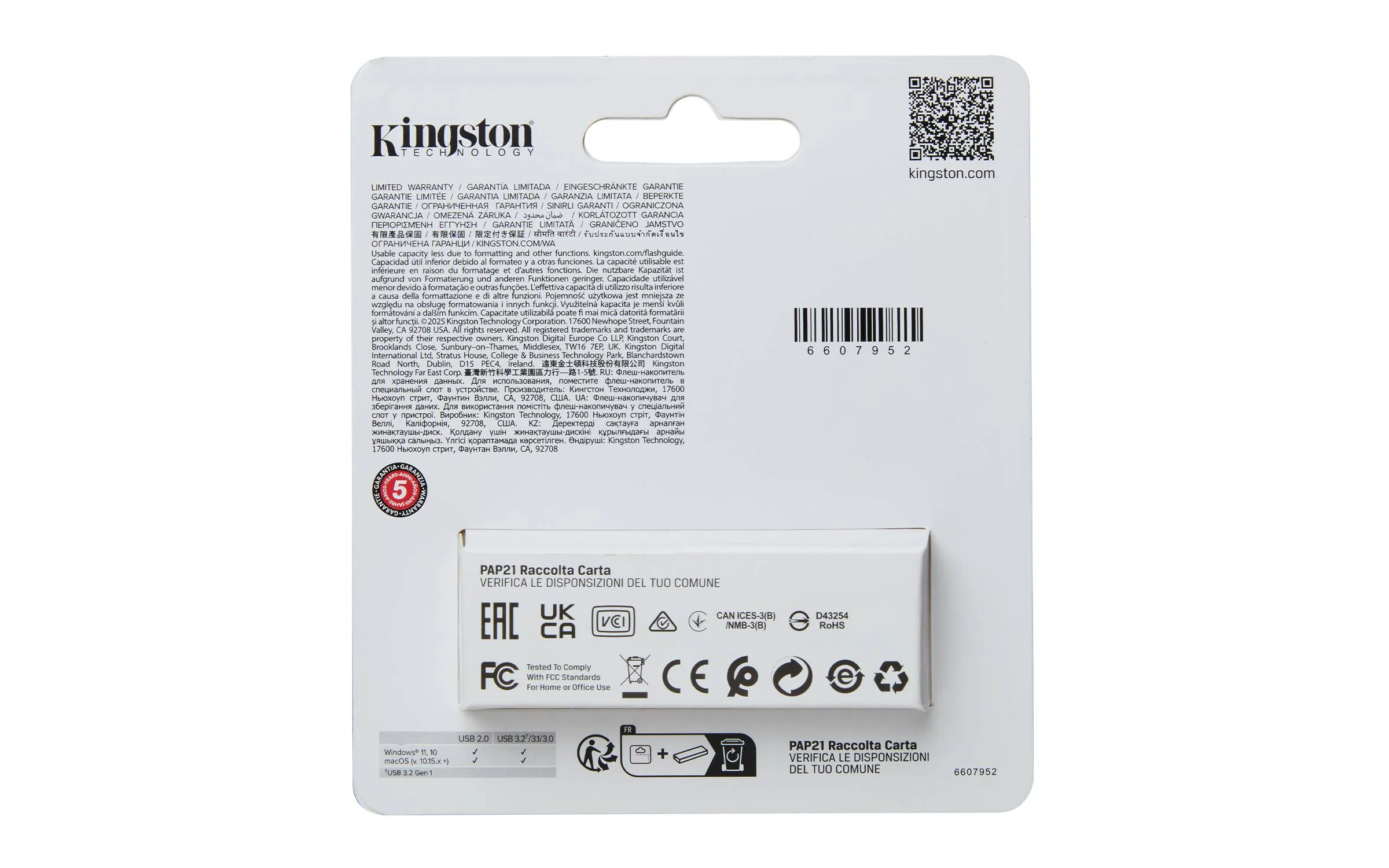Pendrive Kingston 256GB USB 3.2 Gen 1 DataTraveler 5