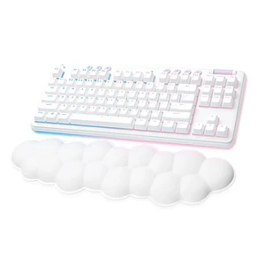 Teclado Gamer Inalámbrico Logitech G715,Switch GX Blue, RGB, Reposamuñecas, Blanco, Inglés