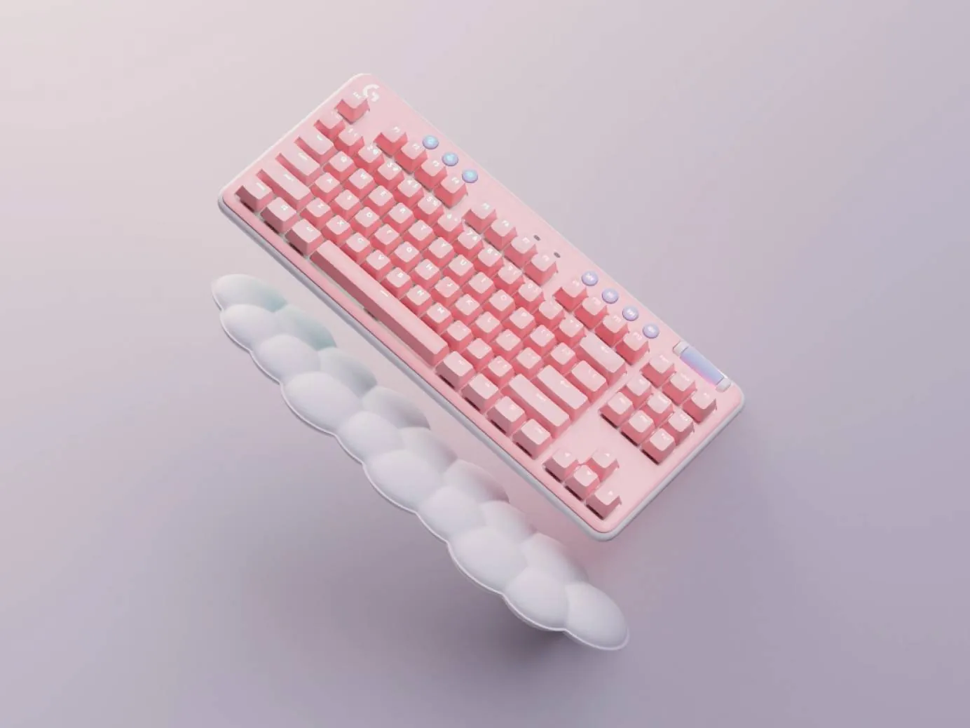 Teclado Gamer Inalámbrico Logitech G715,Switch GX Blue, RGB, Reposamuñecas, Blanco, Inglés 5