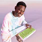 Teclado Gamer Inalámbrico Logitech G715,Switch GX Blue, RGB, Reposamuñecas, Blanco, Inglés - Miniatura 3