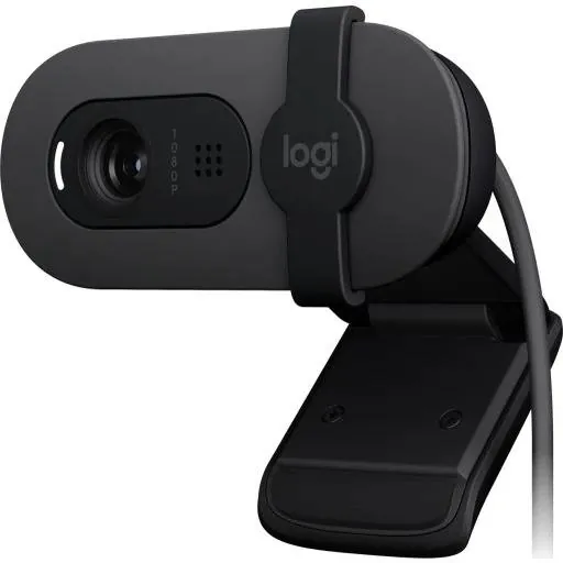 Cámara Web Logitech Brio 100 Full HD, tapa de privacidad, micrófono integrado  1