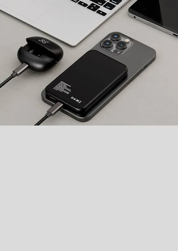 Banco de Energía Klip Xtreme KPB-350 - 5000mAh, Magnético, USB-C PD, Inalámbrico 5
