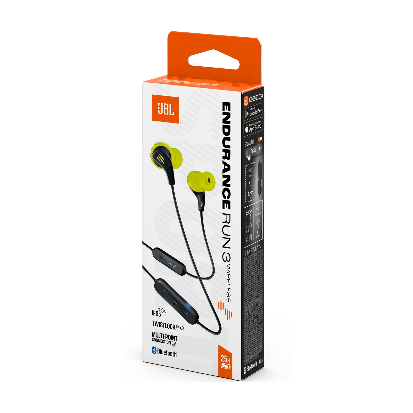 Audifonos Inalámbricos JBL Endurance Run 3, Bluetooth 5.4, Resistencia al Sudor, Black/Lime 8