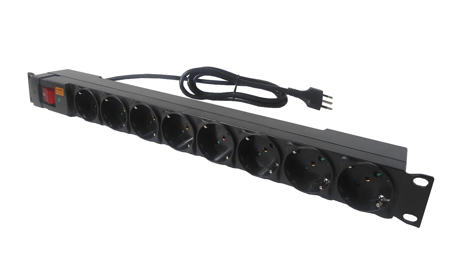 Regleta PDU LINKMADE 8 Schuko/Hembra con Interruptor Piloto 1U Rack 10A 4