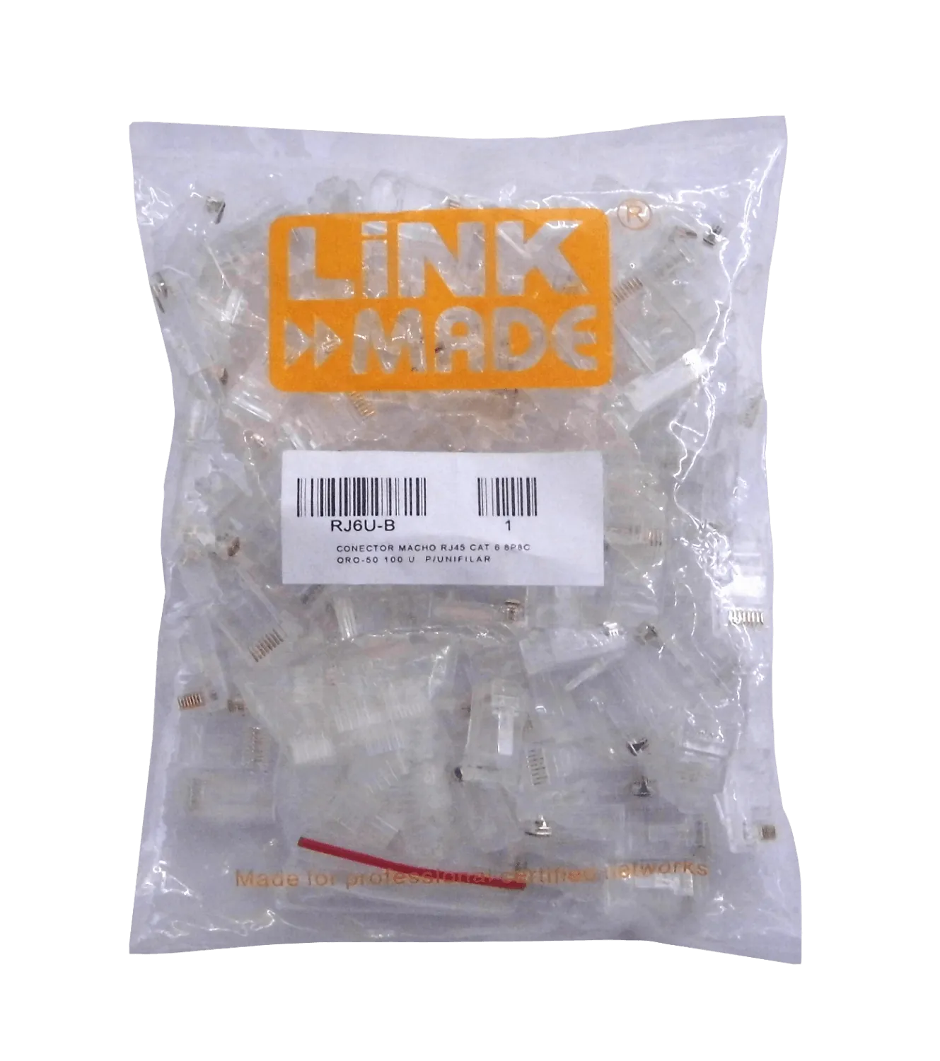 Conector RJ45 LINKMADE para Cat6 UTP Unifilar, 100 Unidades 5