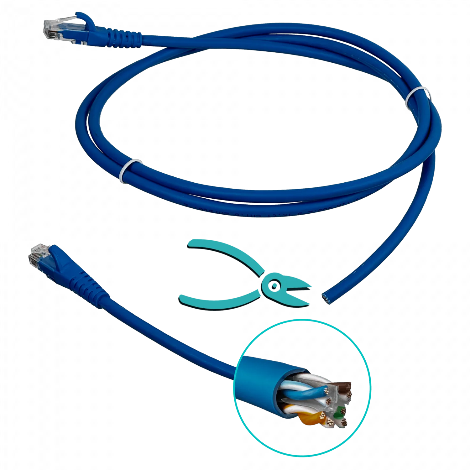Cable Patch LINKMADE Cat6 Azul LSZH 1.5m Inyectado Multifilar con Conectores de Calidad 2