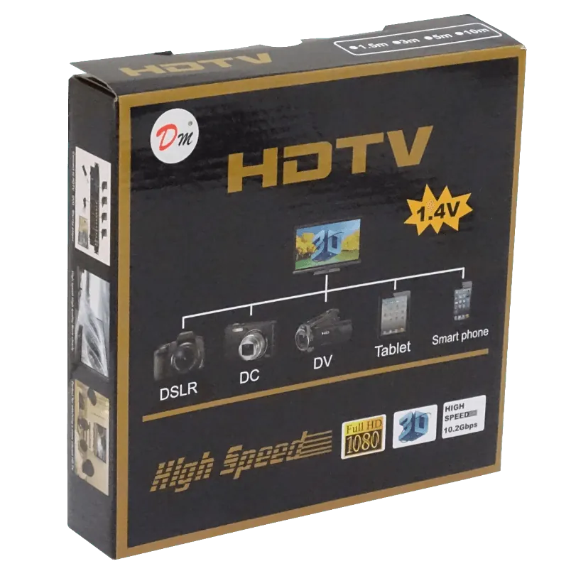 Cable HDMI v1.4 3D 5 Metros, Macho-Macho 3