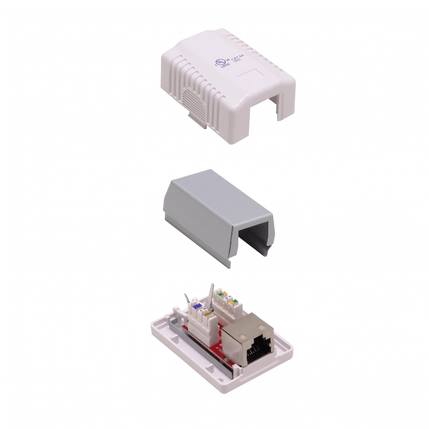 LINKMADE Roseta 1-RJ45 Cat6a Blindada Blanca C6A Punchable 1