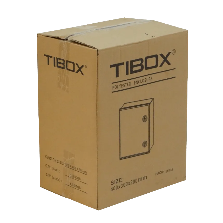 Tablero poliester Tibox TIP-54 500x400x200mm estanco gris IP65 con placa 5