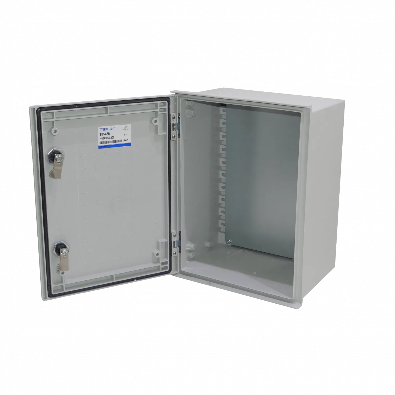 Tablero poliester Tibox TIP-54 500x400x200mm estanco gris IP65 con placa 6