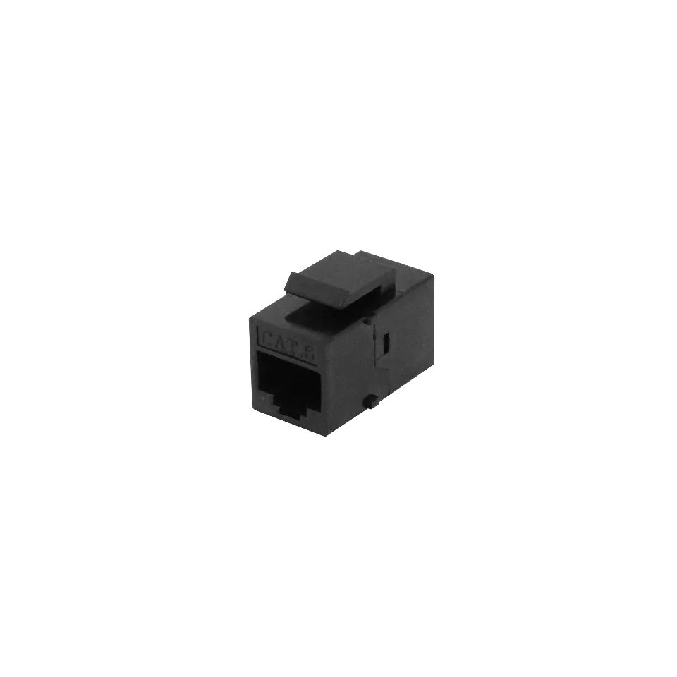 Negro CAT6 UTP Copla RJ45-RJ45 Keystone Feedthrough 1