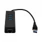 1-USB3.0-AM 1-LAN-RJ45-Ethernet 10/100mbps Hub-3p Win Mac Linux - Miniatura 4