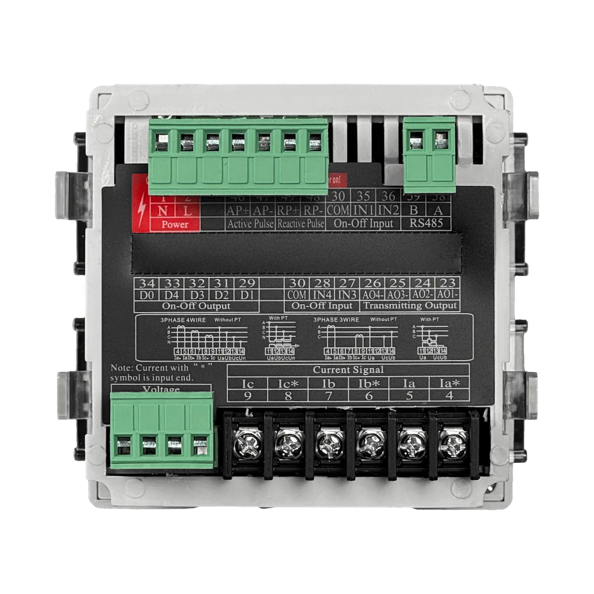 Analizador Trifasico AC Coseno FactorPotencia VA 96x96mm 380V RS485 2