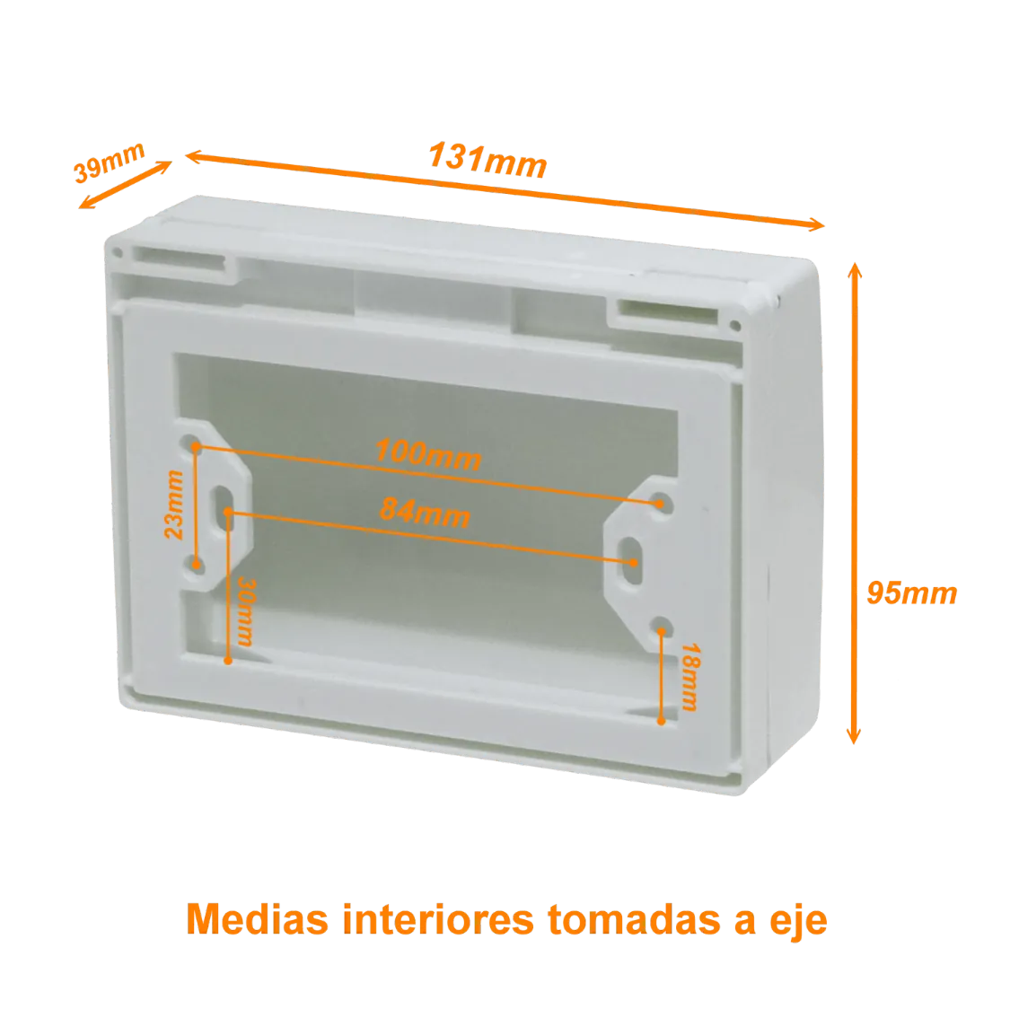 Cubierta Abatible Blanca 131x95mm para Placa Faceplate y Caja Chuqui 3