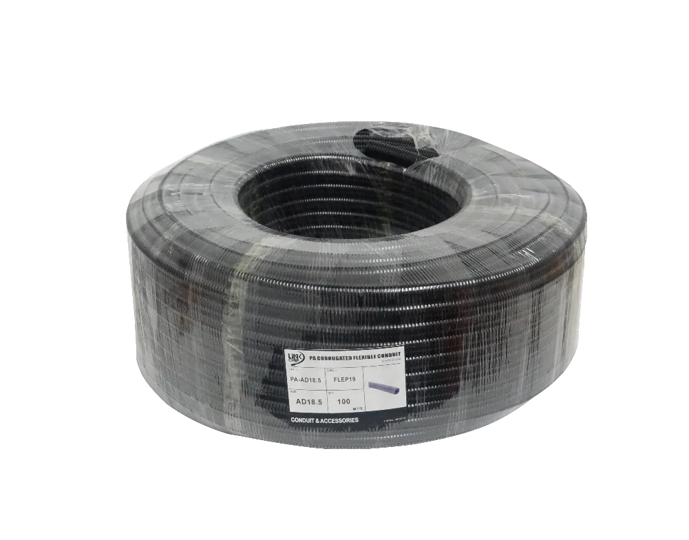 Conduit Flexible Plastico Corrugado Negro PA 19mm Rollo-100mts 15mm-in  1