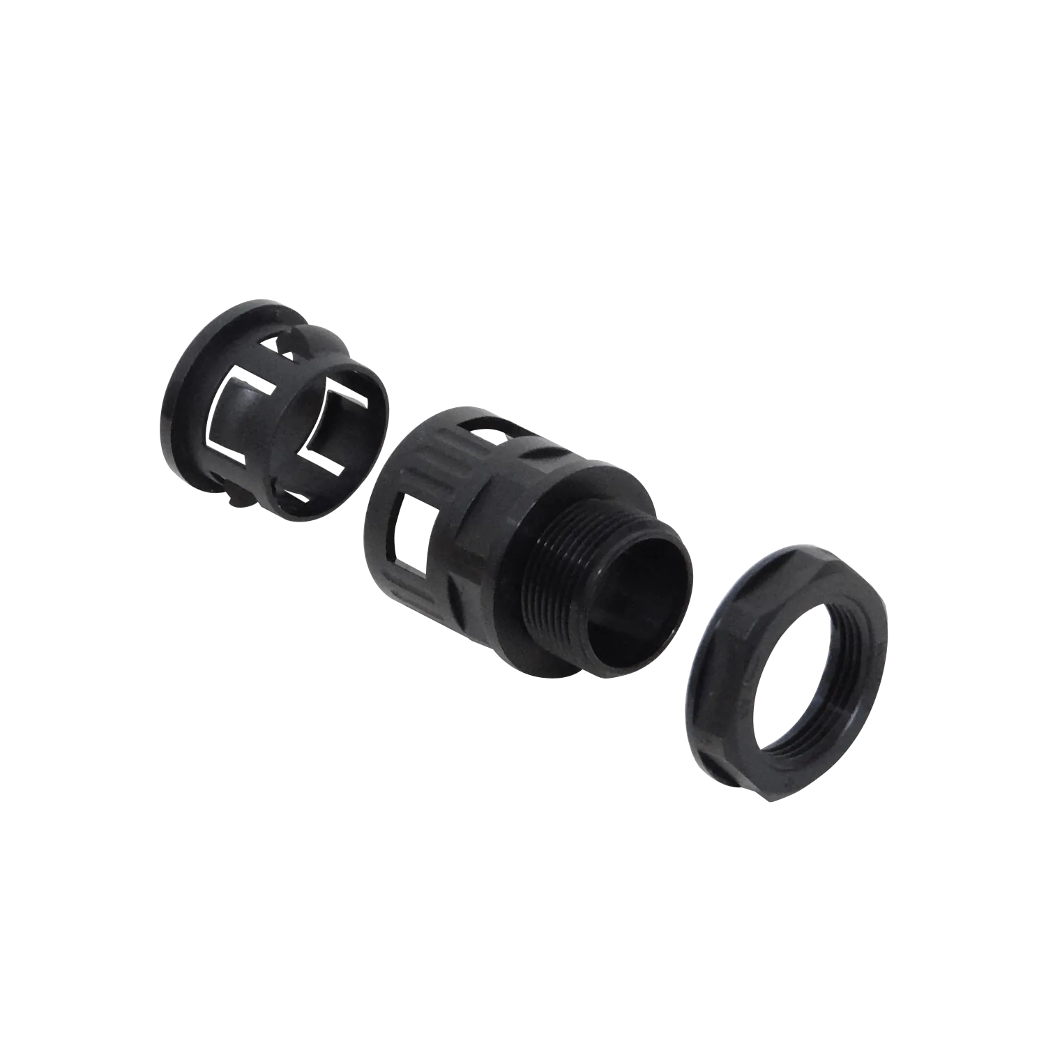 Salida Caja Prensa Estopa 25mm  p/Conduit Flexible Plastico Negro 1