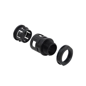 Salida Caja Prensa Estopa 25mm  p/Conduit Flexible Plastico Negro