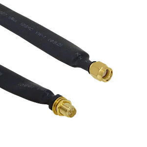 Cable Coaxial RPSMA-H a RPSMA-M, Plano, Ventana Puerta, 0-6GHz, Negro, 25cm