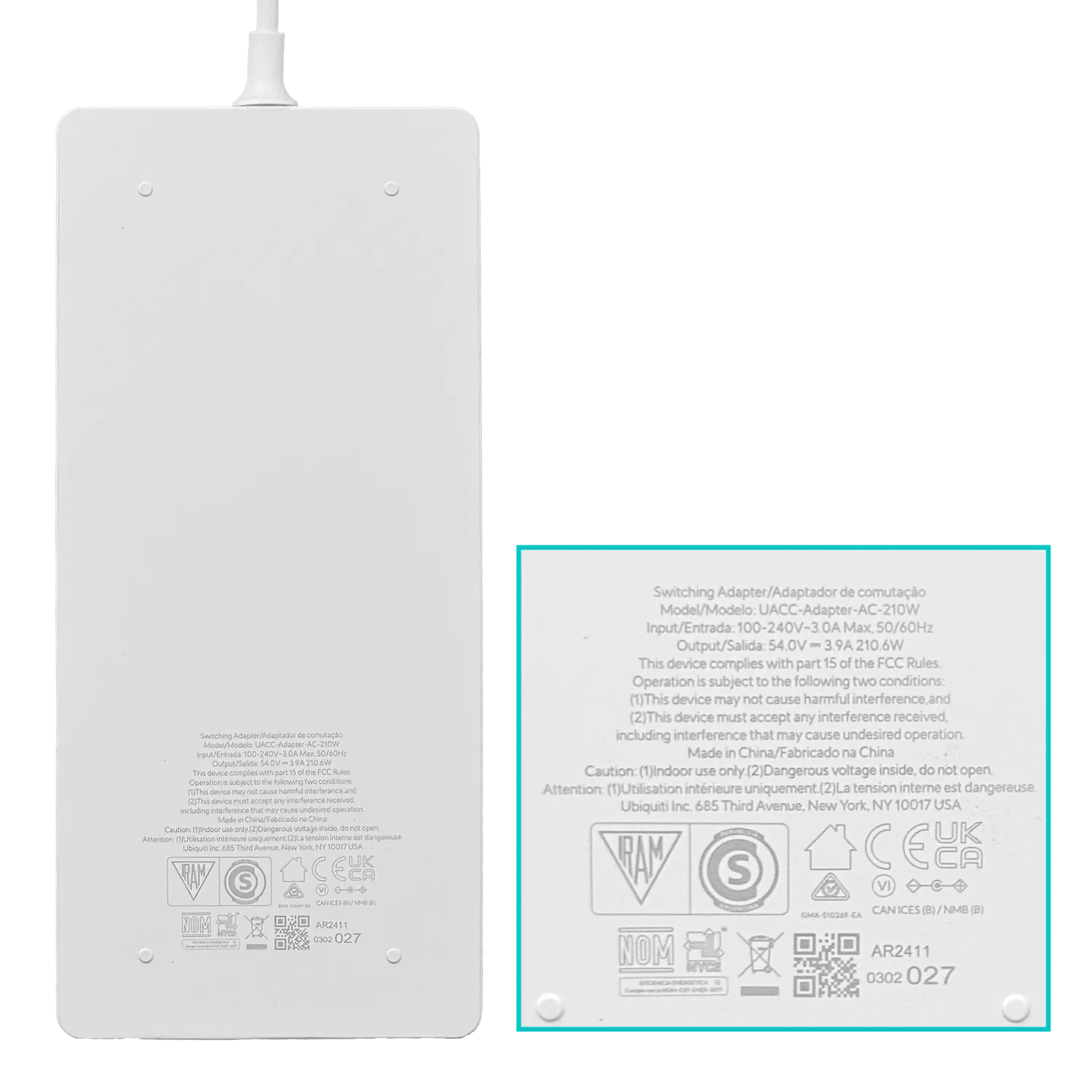 Fuente de Alimentación 54V 210W para Switches PoE Ubiquiti UACC-Adapter-AC-210W -  4