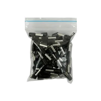 Negro 2,5mm2 8/15mm 100-unids AWG14 Ferrules Terminal Aislado Crimpeab 3