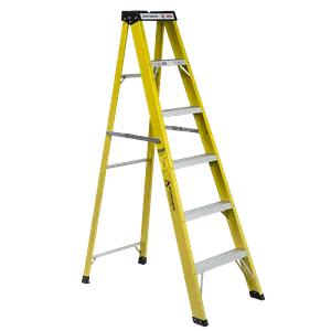 1,8mt 140kg Tijera Fibra de Vidrio 6-Peldano Escalera 1.87mt Escala