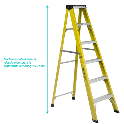 1,8mt 140kg Tijera Fibra de Vidrio 6-Peldano Escalera 1.87mt Escala 4