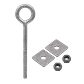 5/8 x 8pulg Perno Ojo con 2-Tuercas Hexagonales-15/16 2-Placas-6x6cm - Miniatura 1