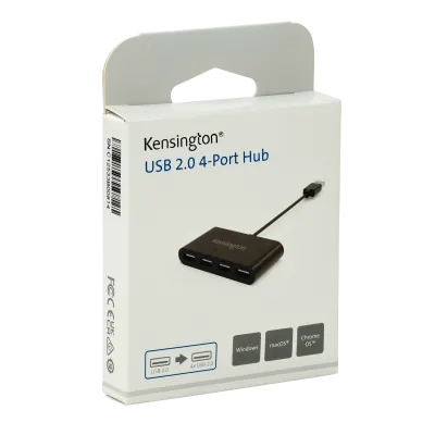 KENSINGTON Hub 4-USB2.0 no permite fuente de poder cable-10cm K39120WW 5
