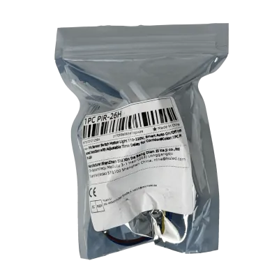 Sensor Movimiento Rele 85-265VAC 1A 110º 4-6mts 45s diametro-19mm 6