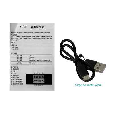 DM Parlante Barra 3,5mm-H Recargable Bluetooth USB mSD YST-3503 E-91D 5
