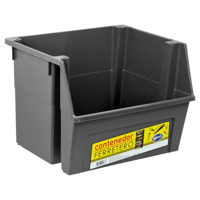 WENCO Frontal Ferretero Apilable Gris 40x45cm 34cm-Altura PP 1
