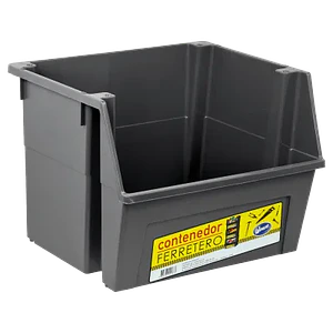 WENCO Frontal Ferretero Apilable Gris 40x45cm 34cm-Altura PP