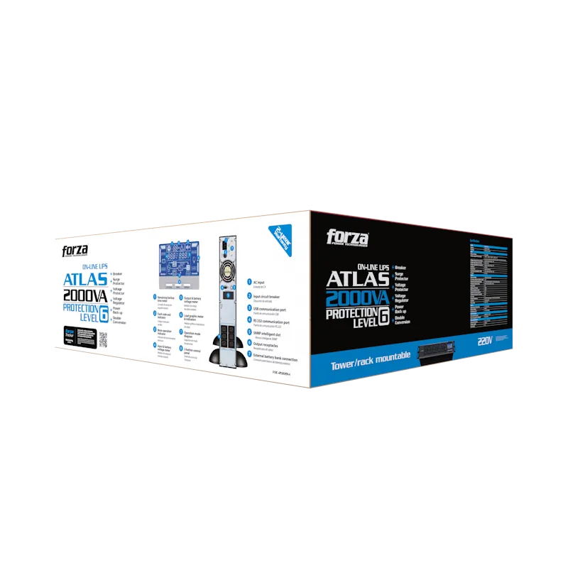 UPS Forza - Linea interactiva - 1800 Watt - 2000 VA - AC 220 V - RACK IEC 7