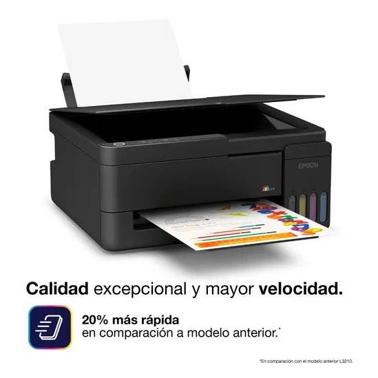 Impresora multifuncional Epson EcoTank L3310, Inyeccion de tinta, Hasta 33 PPM, A4, Carta, USB 2.0 3