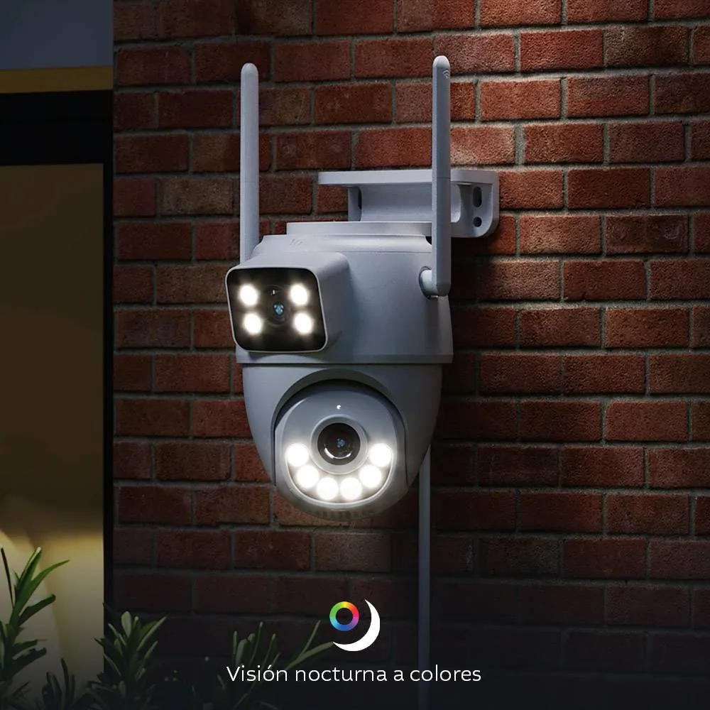 Cámara Inteligente para Exterior Nexxt Solutions NHC-OP30DL, Wi-Fi 2.4/5GHz, 2K, Doble Lente PTZ 3