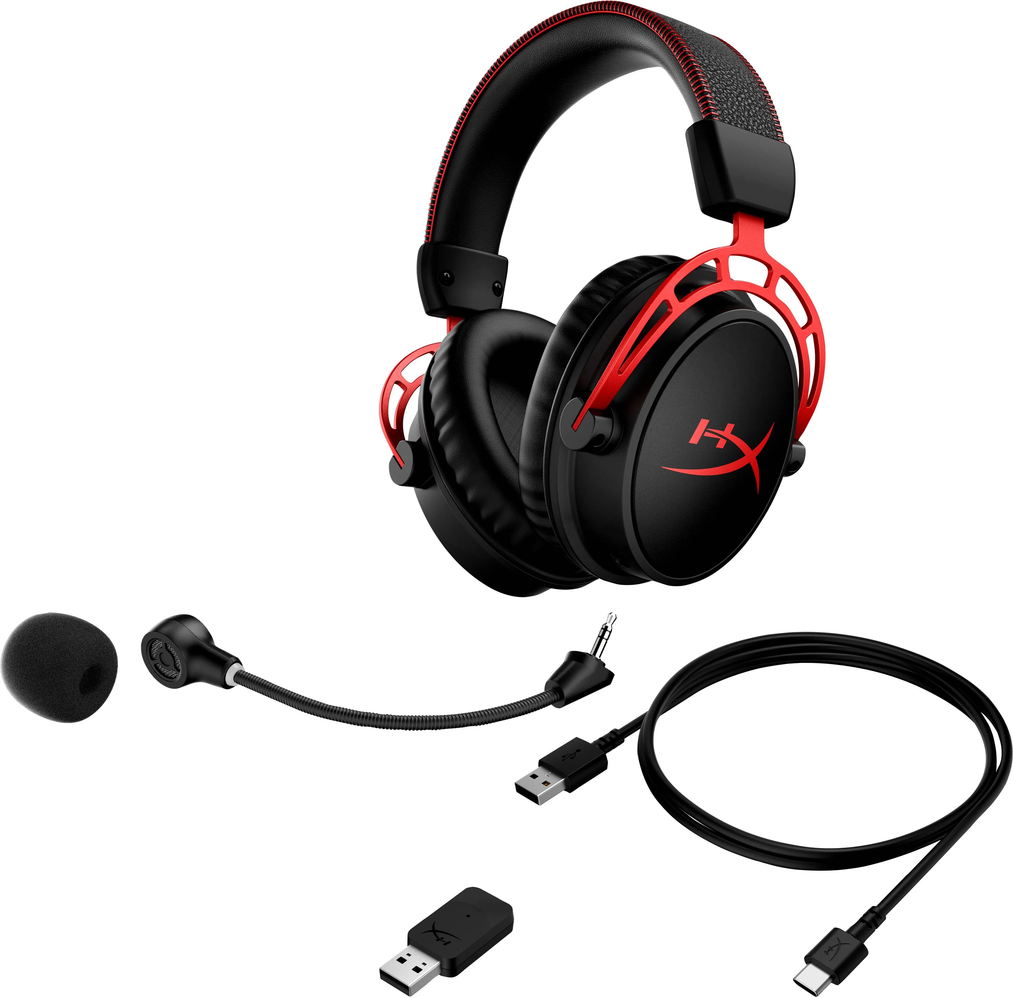 Audífonos Gamer HyperX Cloud Alpha Wireless, 2.4GHz, Audio Espacial DTS, Red 6